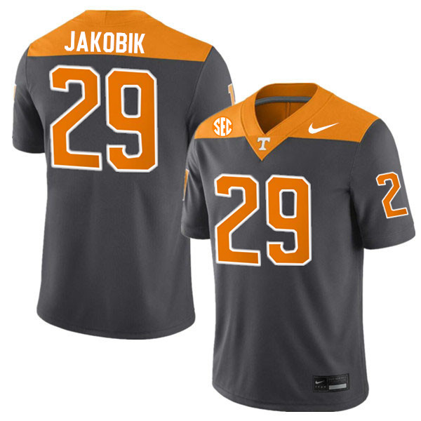 Men #29 Jack-Henry Jakobik Tennessee Volunteers College Football Jerseys Stitched-Anthracite